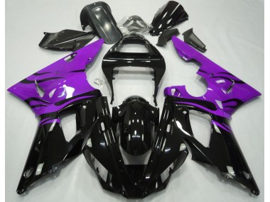 2000-2001 Black Flame & Purple Yamaha R1 Motorcycle Fairing