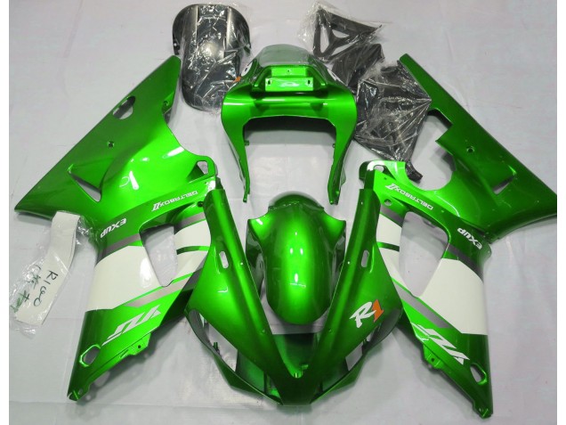 2000-2001 Electric Green & White Yamaha R1 Motorcycle Fairing