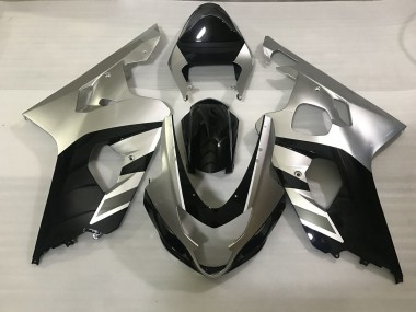 2004-2005 Matte Silver and Black Suzuki GSXR 600-750 Motorcycle Fairing