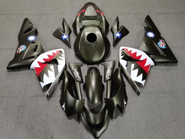 2004-2005 Military Green Shark Kawasaki ZX10R Motorcycle Fairing