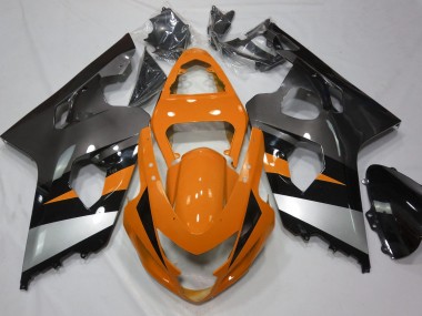 2004-2005 Orange and Silver Suzuki GSXR 600-750 Motorcycle Fairing