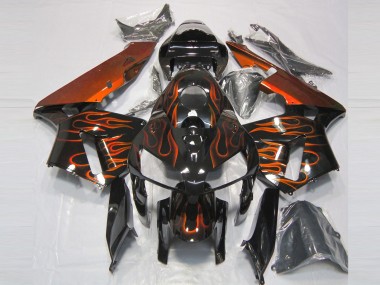 2005-2006 Burnt Orange Flame Honda CBR600RR Motorcycle Fairing