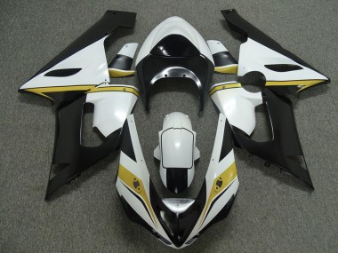 2005-2006 Yellow White and Black Kawasaki ZX6R Motorcycle Fairing