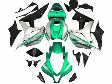 2007-2008 Bright Green and Silver OEM Style Honda CBR600RR Motorcycle Fairing
