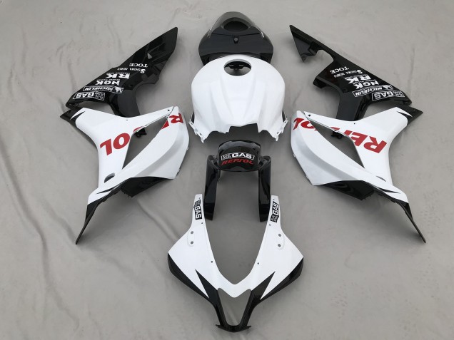 2007-2008 Matte White & Red Repsol Honda CBR600RR Motorcycle Fairing