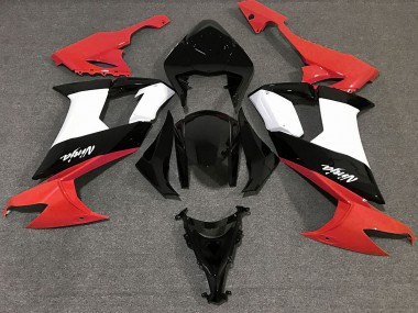 2008-2010 Gloss Red Black and White Kawasaki ZX10R Motorcycle Fairing