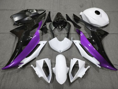2008-2016 Custom Purple Black and White Yamaha R6 Motorcycle Fairing