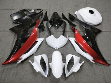 2008-2016 Custom Red Black and White Yamaha R6 Motorcycle Fairing