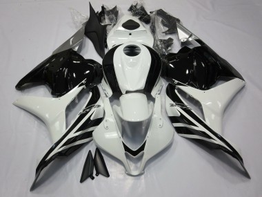 2009-2012 Gloss Black and White Honda CBR600RR Motorcycle Fairing