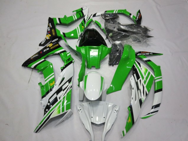 2011-2015 Green White Black 1 Kawasaki ZX10R Motorcycle Fairing