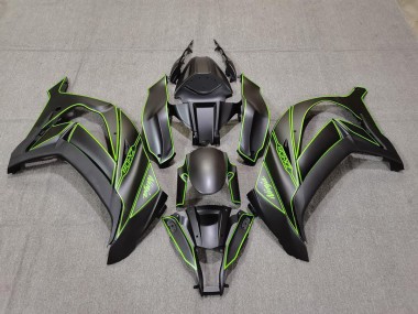 2011-2015 Matte Black & Green Lining Kawasaki ZX10R Motorcycle Fairing