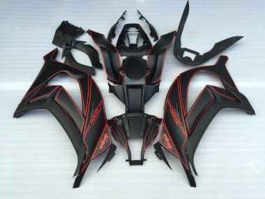 2011-2015 Matte Black and Red Kawasaki ZX10R Motorcycle Fairing