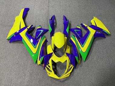 2011-2024 Orange Green and Blue Suzuki GSXR 600-750 Motorcycle Fairing