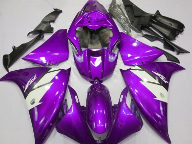 2012-2014 Gloss Purple & White Yamaha R1 Motorcycle Fairing