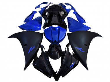 2012-2014 Matte Black and Blue Yamaha R1 Motorcycle Fairing