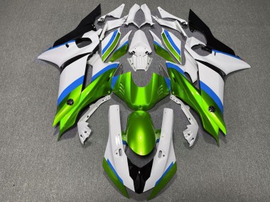 2017-2021 Gloss Green and Light Blue Yamaha R6 Motorcycle Fairing